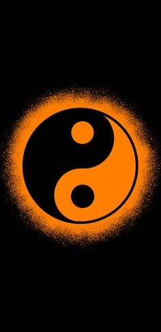 Yin and yang with orange shades on black background for smartphone. Work Phone Wallpaper, Black And Orange Wallpaper, Black And Orange Background, Orange Black Wallpaper, Orange And Black Wallpaper, Orange Icons:), Orange Shades, Wallpaper For Android