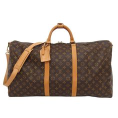 Louis Vuitton Keepall Bandouliere Monogram Duffle Bag Brown Size: (Approx.) W60cm X H33cm X D26cm X Handle 29cm Luxury Brown Duffle Bag With Large Capacity, Designer Brown Duffle Bag With Large Capacity, Luxury Brown Duffle Bag With Detachable Strap, Classic Brown Duffle Bag For On-the-go, Louis Vuitton Duffle, Louis Vuitton Duffle Bag, Monogrammed Duffle Bag, Brown Duffle Bag With Adjustable Strap For On-the-go, Louis Vuitton Keepall