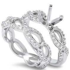 two white gold wedding rings with diamonds