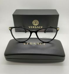 VERSACE MOD. 3261 GB1 WOMENS EYE GLASSES FRAMES 54-17-140 NEW w. CASE & BOX!!! SELLING BEAUTIFUL RARE VERSACE FRAMES. IDEAL FOR PRESCRIPTION USE. FRAMES COME WITH ORIGINAL VERSACE CASE AND BOX!! (As in first picture) Eye Size 54 Bridge Size 17 Temple length 140 BRAND NEW AND 100% AUTHENTIC GUARANTEED! I GUARANTEE THAT THESE EYEGLASSES ARE 100% AUTHENTIC, PLEASE CHECK MY FEEDBACK AND BID WITH CONFIDENCE!!! TRACKING AND INSURANCE ARE INCLUDED!!! Check out my other items! Be sure to add me to your Feminine Glasses Frames, Womens Eye Glasses, Cute Glasses Frames, Classy Glasses, Chic Glasses, Versace Glasses, Womens Glasses Frames, Odd Things, Eye Glasses Frames