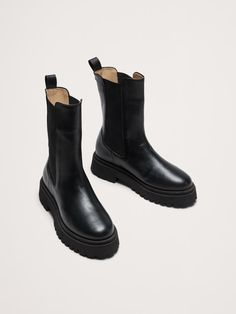 Italian Leather Tall Chelsea Boot | Banana Republic Lug Sole Boots, Black Chelsea Boots, Leather Chelsea Boots, Chelsea Boot, Lug Sole, Italian Leather, Chelsea Boots, Banana Republic, Chelsea