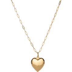 Puffy Heart Necklace, Heart Necklace Gold, Puffy Heart Charms, Gold Heart Necklace, Boy Accessories, Puffy Heart, Shop Jewelry, Scarf Jewelry, Brass Chain