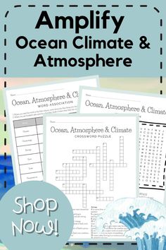 an ocean climate and atmosphere crossword puzzle with the words,'amplify ocean climate