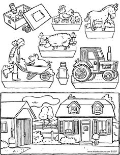 farm scene coloring pages for kids