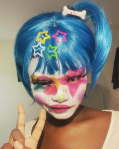 yeoww⭐️ Clown Core, Makeup Drawing, Cute Eye Makeup, Face Paint Makeup, Magical Makeup, Heavy Makeup, Swag Makeup, Unique Makeup