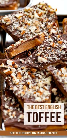 Indulge in the classic sweetness of homemade English toffee with this easy-to-follow recipe. Perfect for beginners and seasoned cooks alike, this delightful treat combines buttery richness with a hint of crunch. Whether you're preparing a special gift or simply treating yourself, this toffee is sure to impress with its irresistible flavor and simplicity. Get ready to enjoy a timeless confection that's as fun to make as it is to eat! Homemade English Toffee, The Best Toffee Recipe, English Toffee Recipe, Easy Candy Recipes, Homemade Toffee, English Toffee, Butter Toffee