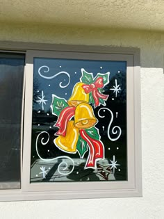 a window that has a painting on it