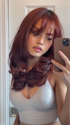 Wine Red Hair, Wine Hair, Red Hair Inspo, Cherry Hair, Ginger Hair Color, Hair Color Auburn, Auburn Hair