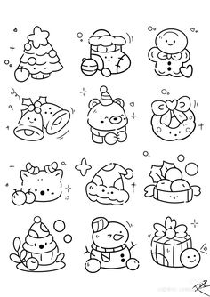 christmas coloring pages for kids to print out and color with their favorite characters, including santa claus