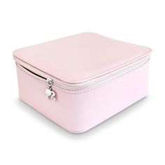 Mele and Co. - Mele & Co. Child's "Barbie - Bento" Travel Jewelry Case. From Mele & Co. comes this "Barbie - Bento" travel jewelry case! Features bright pink vegan leather exterior and hot pink suede interior with three smaller zip cases inside, five vegan leather snap-down jewelry straps, a large shirred catch pocket and plenty of open-area storage. Largest case features a Barbie pendant zip pull. Silvertone hardware. Wipe clean. Measures 7 1/2"L x 6 3/4"W x 3 1/4"H. Item(s) are safely and secu Large Travel Jewelry Case, Barbie Pendant, Travel Jewelry Case, Pink Suede, Travel Jewelry, Jewelry Case, Bright Pink, 4 H, Cleaning Wipes