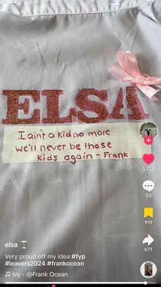 an image of a bag with the word elsia on it and some stickers