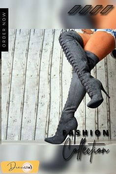 Women's Autumn and Winter High Heel Long Boots Solid Color Suede Bandage Pointed High Ladies Boots Knee High Boots Fall Party Lace-up Knee-high Boots, Trendy Fitted Lace-up Boots, Fitted Suede Lace-up Boots With Pointed Toe, Fitted Lace-up Knee-high Boots For Spring, Winter Party Suede Lace-up Boots, Winter Party Lace-up Suede Boots, Winter Heeled Boots With Laces, Fitted High Heel Boots With Laces, Lace-up Party Boots For Fall