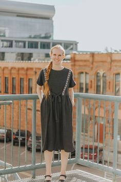 This modest embroidered dress is charcoal grey. It has pockets, short sleeves, and is midi length. You can wear it to work in the summer. Shop now! #modest #dresses Modest Work Outfits, Modest Shorts, Modest Dresses For Women, Modest Summer Dresses, Custom Bridesmaid Dress, Church Dress, White Bridesmaid Dresses, Modest Dresses Casual, Modest Bridesmaid Dresses