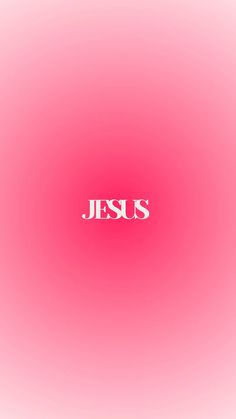 the word jesus on a pink background