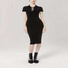 Gothic V-neck Dress For Night Out, Fitted Gothic V-neck Dress, Fitted Gothic Midi Dress For Summer, Casual Fitted Corset Dress For Night Out, Gothic Summer Dress For Date Night, Gothic Midi Summer Dress, Gothic Midi Length Summer Dresses, Gothic Midi Dresses For Summer, Gothic Knee-length Mini Dress