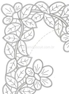 a flower frame with leaves and flowers in the middle, on a white background for coloring