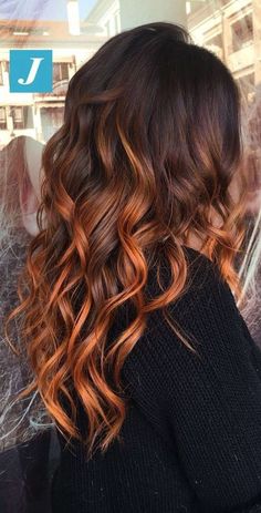 Ombre Balayage Hair, Balayage Hair Copper, Brown Ombre Hair Color, Copper Ombre, Rambut Brunette, Brown Ombre Hair, Hair Color Caramel, Caramel Hair, Hair Color Auburn