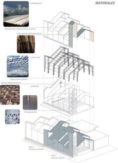 an architectural diagram shows the various sections of a building and how they are used to make it