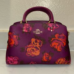 Brand Spankin’ New Folks!! Never Used. Tags In Tact! Bags Coach, Purple Floral, Coach Bags, Color Purple, Floral Print, Floral Prints, Bag Lady, Tags, Purple