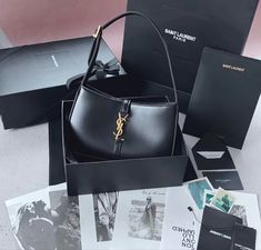 Black Is My Happy Color, Fashion Luxury, Quality Fashion, Hobo Bag, Ysl Bag, Smooth Leather, Backpacking, Design Details