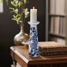 Sagebrook Home Porc,12"h Chinoiserie Candle Holder,blue/wht Cylinder Blue/white Porcelain 12"H Toile Contemporary. Elevate your home's ambiance with Sagebrook Home's exquisite porcelain candle holder, a fusion of timeless elegance and artistry. Designed to impress, each piece promises to envelop your space in a warm, inviting glow, creating the perfect retreat for relaxation. This essential home dcor item belongs in the esteemed collection of any connoisseur who appreciates the allure of candlel Porcelain Candle Holder, Porcelain Candle, Blue White Porcelain, Home Fireplace, Romantic Moments, Fragrance Candle, White Porcelain, Soft Lighting, Chinoiserie