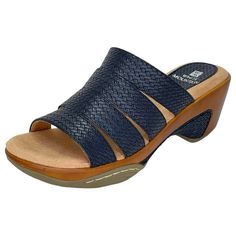 The Valora Has A Delicate Woven Texture And A Memory Foam Cushioned Insole So That You Feel Like You're Walking On A Cloud. This Versatile Mule Sandal Will Have You Walking In Comfort All Day Long. - 1” Toe Height - 2-1/2” Wedge Style Heel - Medium Width - Slip-On - Cushioned Footbed - Faux Leather Upper - Synthetic Lining/Sole - Multi-Banded Slide Sandal - Never Worn. New With Box Open Toe Synthetic Clogs With Cushioned Footbed, Open Toe Clogs With Cushioned Footbed, Open Toe Synthetic Clogs With Rubber Sole, Synthetic Open Toe Clogs With Rubber Sole, Synthetic Slip-on Mules With Heel Loop, Closed Toe Synthetic Mules With Arch Support, Blue Clogs With Arch Support And Round Toe, Synthetic Closed Toe Clogs With Heel Loop, Blue Round Toe Clogs With Arch Support