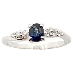 Blue Sapphire 0.45 carat with Diamond 0.08 carat Ring set in 18 Karat White Gold Settings Width: 0.4 cm Length: 0.5 cm Ring Size: 51 Total Weight: 2.28 grams "We first opened doors in 1980 when it was then situated in the vicinity of the Victory Monument; a small and modest storefront with a couple of counters. From its humble beginnings to where it stands today, our company has proven its abilities as a jeweler. Since the beginning, we have been supplying fine quality pieces to dealers, wholesa Blue Sapphire Diamond Ring, Diamond Ring Set, Blue Sapphire Diamond, Diamond Ring Settings, Solitaire Ring, Ring Set, Ring Sets, Blue Sapphire, Monument