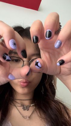 Tv Girl Nails, Edgy Nails, Goth Nails, Studded Nails