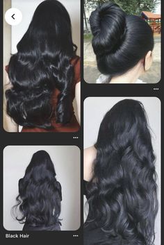 Black Shiny Hair, Thick Black Hair, Hair Structure, Brown Hair Inspo, Hair Color Auburn, Curly Hair Women, Hair Setting