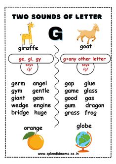 two sounds of letter g worksheet for kids to practice their language and writing skills