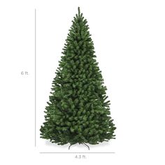 a christmas tree with measurements for the top and bottom branches, including an average height