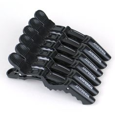 Pack of 10 Crocodile Clips for Hair Styling: Made of durable plastic, it is lightweight and will not rust or hurt the scalp compared to metallic clips. These handheld crocodile clips are perfect to use while straightening, styling, blow drying, coloring, cutting, bathing or even when working out. Its springs allow them to automatically adjust to hold any kind of hair regardless of amount, thickness, or type. They are perfect hair clips for styling & hair clips for women. Professional Hair Sectioning Clips: The crocodile hair clips features a unique flexible double-hinged design to automatically adjust to any amount of hair without leaving a dent. Non-Slip: Crocodile clips for hair anti-slip particles on the handle enable you to grasp hair clips tightly with two fingers and make them easy t Onyx Hair, Clips For Hair, Toni And Guy, Two Fingers, Alligator Clips, Styling Accessories, Wash Your Face, Professional Hairstyles, Thick Hair