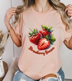 This is your new favorite Strawberry Shirt in vintage/ watercolor design. Or as a gift for someone who loves the summer and strawberrys :) ♥ PRODUCTION TIME: 1-5 days (Usually 2-3 days) ♥ SHIPPING TIME: 2-5 days (Usually 3 days) ♥ PRODUCT DESCRIPTION: Bella Canvas Unisex T-shirt Super soft cotton and excellent quality print makes. 100% Soft cotton (fibre content may vary for different colors) Light fabric (4.2 oz/yd² (142 g/m Runs true to size Our Relaxed Fit Tee (Bella + Canvas style 3001) is a Goblincore Shirt, Strawberry Shirt, Cottagecore Shirt, Vintage Watercolor, Cute Strawberry, Watercolor Design, Summer Shirts, Etsy Vintage, Light Fabric