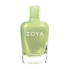 Tracie by Zoya can be best described as a faded, yellow-toned pistachio green with delicate silvery shimmer for a frosted pearl finish. Great for a fresh-looking twist on vintage avocado green. Zoya Nail Polish Colors, Healthy Nail Polish, Glitter Polish, Nail Polish Bottle, Metallic Nail Polish, Natural Nail Designs, Natural Nail Polish, Green Polish, Zoya Nail