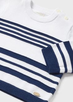 Wrap your little one in the soft, comfortable and stylish Striped St. Tropez Sweater. Made with high-quality cotton, this baby boy sweater features a classic striped design, perfect for any occasion. Give your baby ultimate comfort and style with this must-have sweater! Toddler Boy Tops, Baby Boy Sweater, Baby Boy Tops, Dear Baby, Kickee Pants, Manhattan Toy, Boys Sweaters, Swimwear Brands