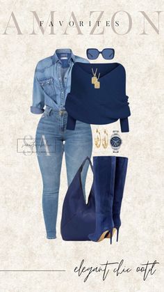 Elevated casual: navy denim-on-denim for a chic, classy look. Elevated Casual, Denim On Denim, Beauty Consultant, Chic Outfit, Casual Denim, How To Look Classy, Outfit Idea, Elegant Fashion, Elegant Style