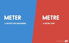 two different colors with the words meter for measuring