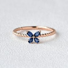 Felicegals Natural Sapphire Ring Butterfly Engagement Ring Braided Band Solitaire Ring Unique Yellow Gold Rose Gold Promise Ring Marquise Pear Shaped 14k solid gold band Natural Marquise and Rear Shaped Sapphires, about 0.3ct  1.4mm bandwidth  ** This item is specially made for you. Please allow 3-4 weeks lead time. Engagement Ring Braided Band, September Style, Pear Sapphire Ring, Butterfly Engagement Ring, Blue Sapphire Wedding Ring, Rose Gold Promise Ring, September Birthstone Rings, Sapphire Wedding Rings, Wedding Unique