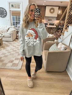 Have Yourself A Merry Little … curated on LTK Super Casual Christmas Outfits, Merry Sweatshirt Outfit, Christmas Outfit With Leggings, Comfortable Christmas Outfits Women, Womens Christmas Outfits Casual, Cute Comfy Christmas Outfits, December Outfits Winter, Holiday Casual Outfits, Christmas Sweatshirt Outfit