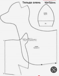 the sewing pattern for a dog's head