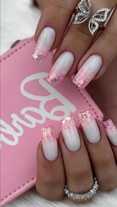 Pink Nails Design With Glitter, Mickey Nails, Gold Glitter Nails, Lavender Nails, Glamour Nails, Vacation Nails, Glam Nails, Pink Nail