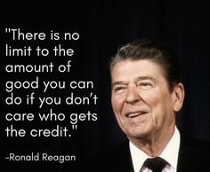 ronald reagan quote about life and career on black background with image of man in suit