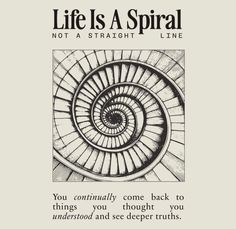 an image of a spiral that is featured in the book life is a spiral not a straight line