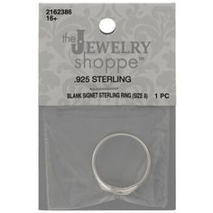 the jewelry shoppe 925 sterling plated ring, size 1 pkg