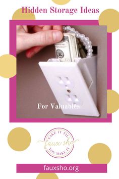 Need to protect your valuables? We've got a few hidden storage ideas that will fool everyone. Diy Hiding Places, Hidden Outlet, Kitchen Remode, Bigger House, Diamond Tufted Headboard, Diversion Safe, Creative Pregnancy Announcement, Kitchen Improvements, Wall Safe