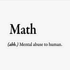 the word math is written in black on a white background with an arrow pointing to it