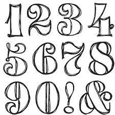 the letters and numbers are drawn in black ink