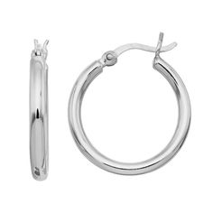 Showcase your timeless sense of style when you add these platinum over sterling silver hoop earrings to your look.EARRING DETAILS Length: .88 in. Backings: click-it Metal: platinum over sterling silver  Size: One Size. Color: Grey. Gender: female. Age Group: adult. Material: Platinum Over Silver. Classic Nickel-free Huggie Earrings For Anniversary, Classic Silver Huggie Earrings, Formal Small Hoop Nickel-free Jewelry, Classic Small Hoop Sterling Silver Jewelry, Classic Silver Huggie Hoop Earrings, Small Hoop White Gold Hallmarked Earrings, Nickel-free White Gold Small Hoop Jewelry, Nickel-free Small Hoop White Gold Jewelry, Small Hoop White Gold Jewelry With Shiny Finish