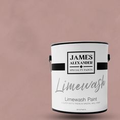 a white paint can with the words limewash painted on it in black and white