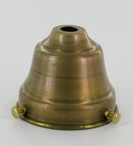 an antique brass bell is shown on a white background